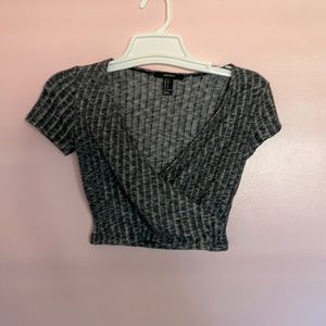 Ribbed Wrapped Crop Top